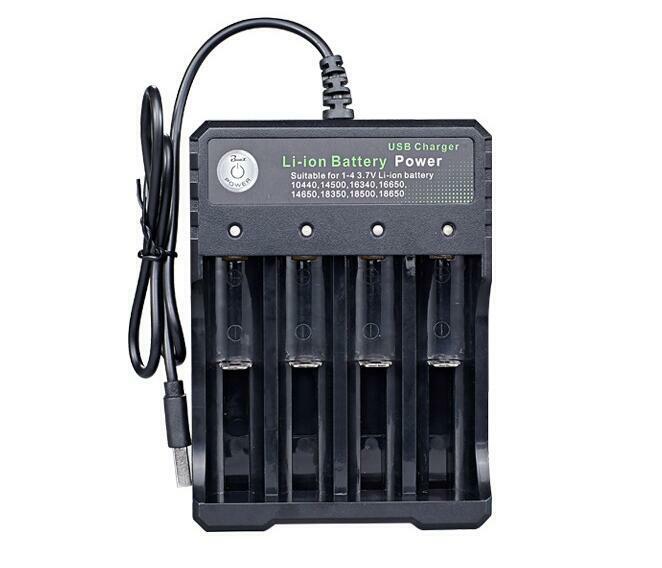 18650 USB Battery Charger Li - ion Batteries Power 1 - 4 Slots Independent Charging - Office Catch