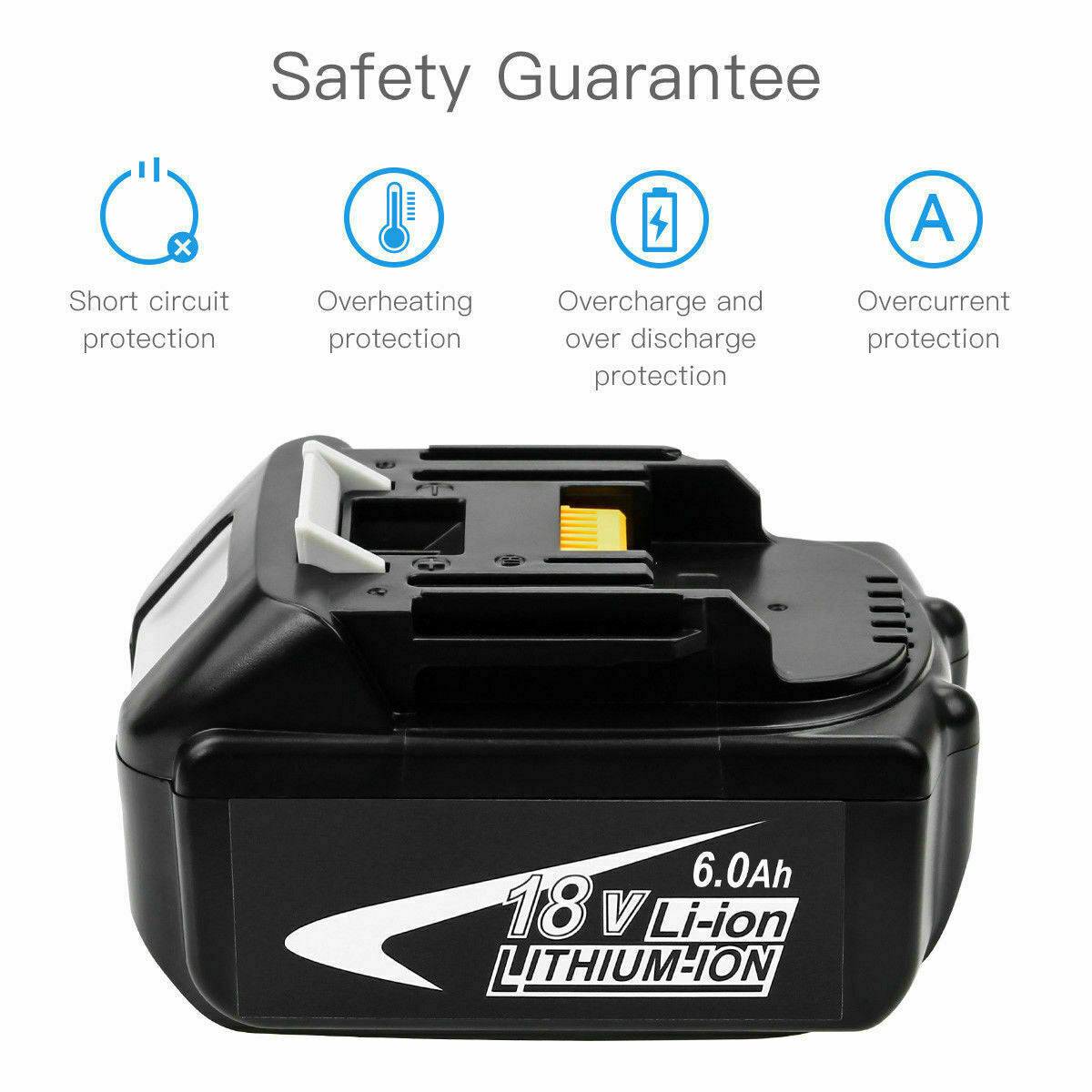 18V 6AH Battery Compatible For Makita BL1830 BL1840 BL1850 and more Cordless Tools - Office Catch