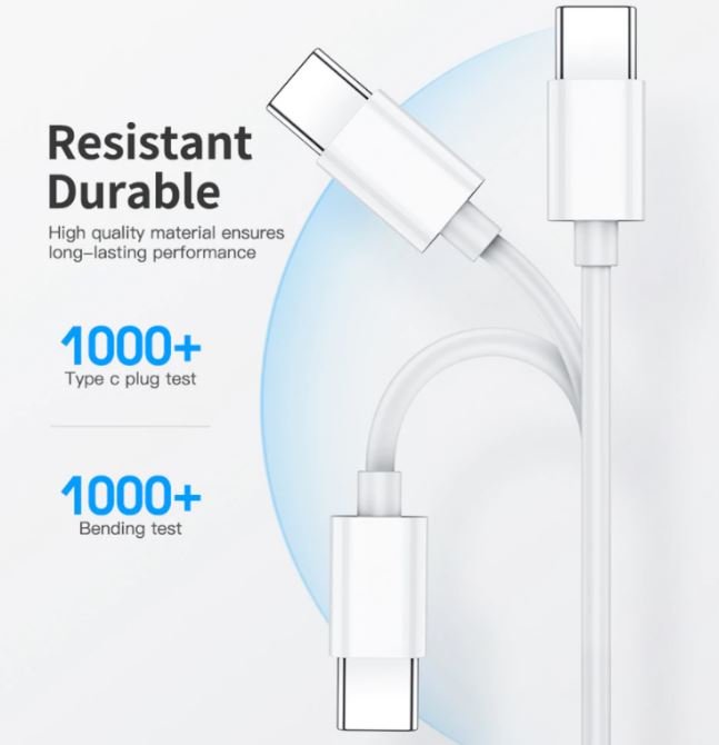 1M USB Type C to USB-C Cable Cable Charge PD 60W Quick Charging Data Fast Charger | 3 PCS - Office Catch