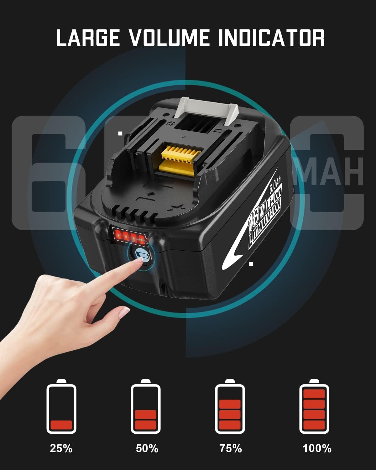 [2 Pack] 18V Makita Compatible Battery Replacement 6.0 AH | BL1830 BL1850 - Office Catch