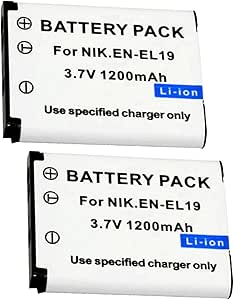 2 Pack | EN - EL19 Compatible Battery for Nikon CoolPix S100, S3100, S3500, and S2500 Models - Office Catch