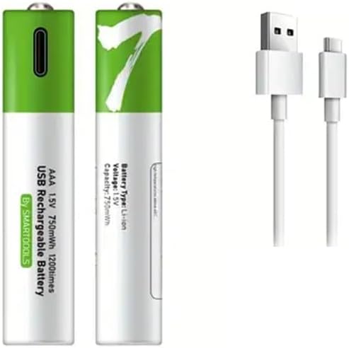 [2 Pack] USB AAA Lithium ion Rechargeable Battery, 1.5V 750mWh Rechargeable AAA Battery - Office Catch