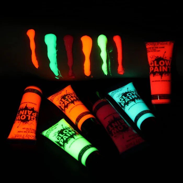 24 Tubes UV Glow Neon Face Body Paint Black Light Fluro Party Glow in Dark - Office Catch