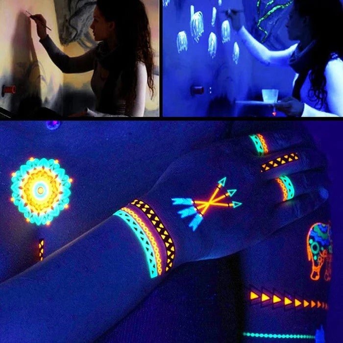 24 Tubes UV Glow Neon Face Body Paint Black Light Fluro Party Glow in Dark - Office Catch