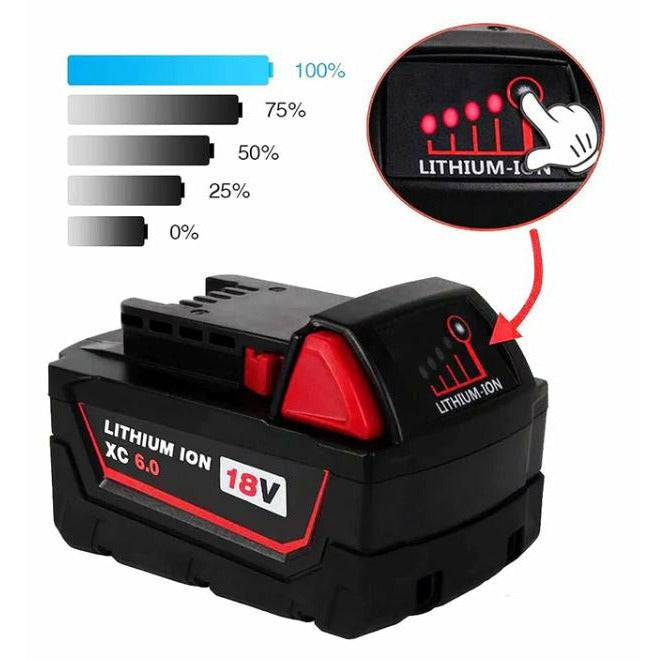 [4 Batteries] Compatible with Milwaukee 18V M18 Tools | 6.0Ah Battery Replacement | Super Heavy Duty - Office Catch