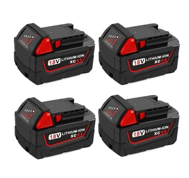 [4 Batteries] Compatible with Milwaukee 18V M18 Tools | 6.0Ah Battery Replacement | Super Heavy Duty - Office Catch