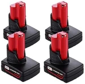 [4 Pack] Milwaukee M12 Compatible 6.0Ah Batteries - Office Catch