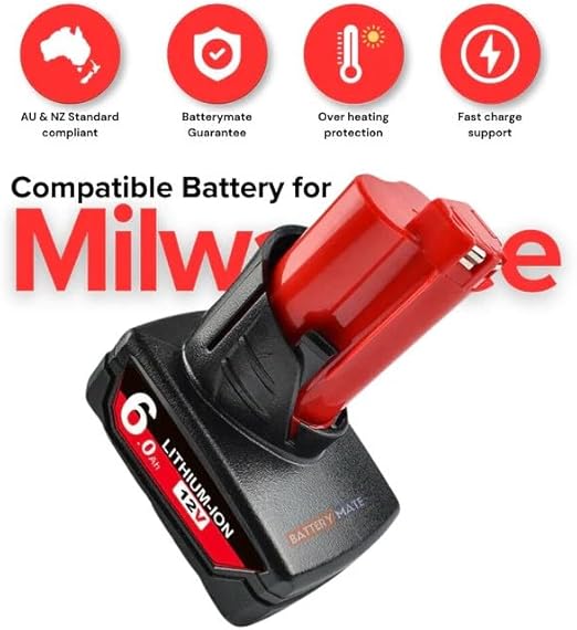 [4 Pack] Milwaukee M12 Compatible 6.0Ah Batteries - Office Catch