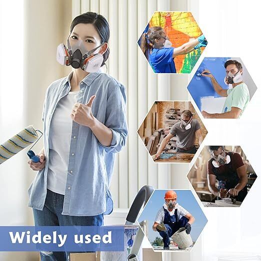 7 IN 1 Gas Mask Full Face Respirator Paint Spray Chemical Facepiece Safety - Office Catch