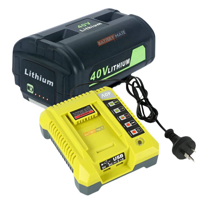 [Battery + Charger Combo] 40V & 36V Replacement Battery + Charger for Ryobi Cordless Power Tools - Office Catch