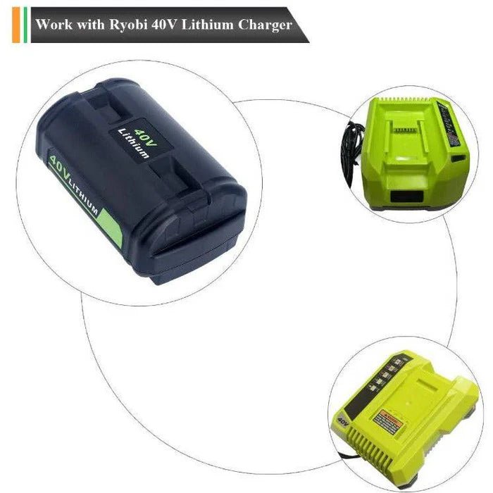 [Battery + Charger Combo] 40V & 36V Replacement Battery + Charger for Ryobi Cordless Power Tools - Office Catch