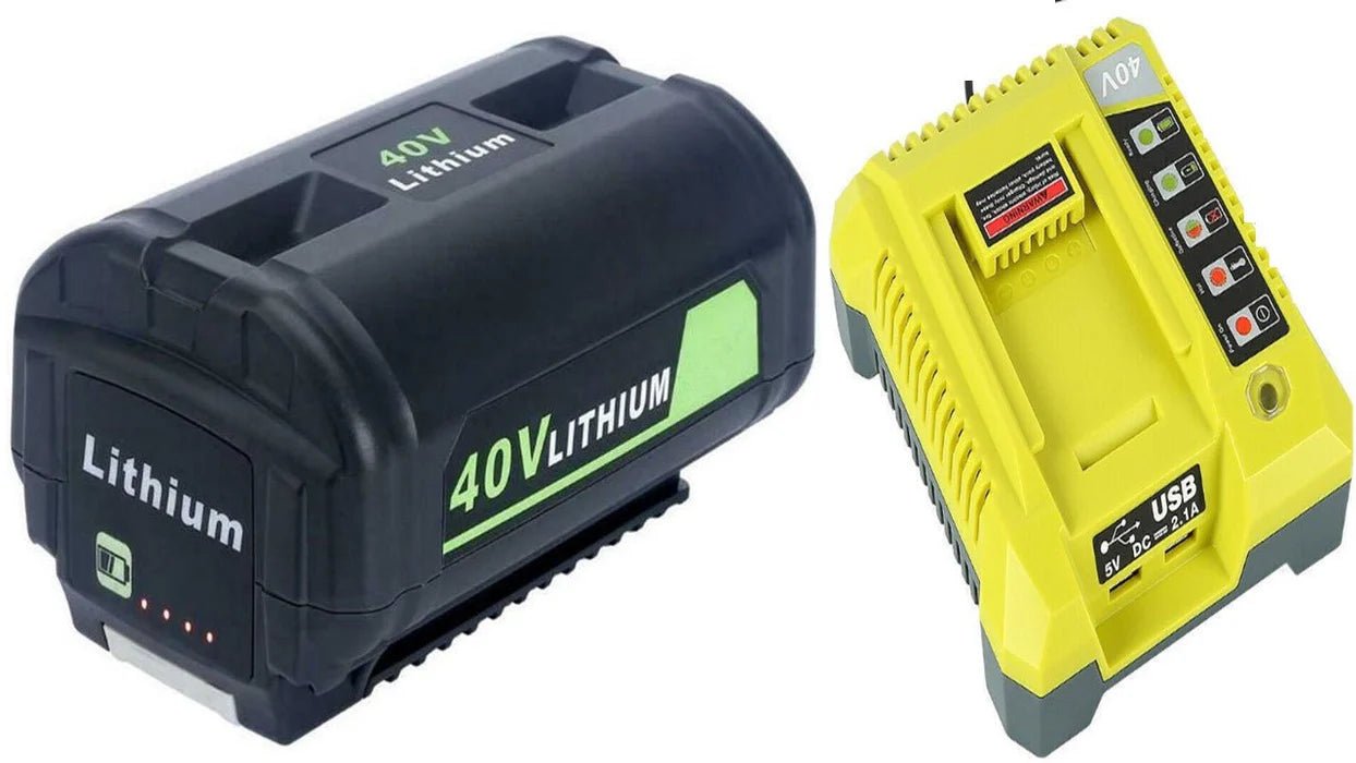 [Battery + Charger Combo] 40V & 36V Replacement Battery + Charger for Ryobi Cordless Power Tools - Office Catch