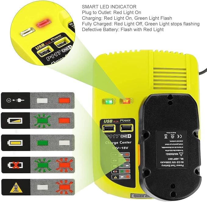 Battery Charger P117 For Ryobi One + Plus P108 Li - ion Ni - cad Ni - mh 12V - 18V New - Office Catch