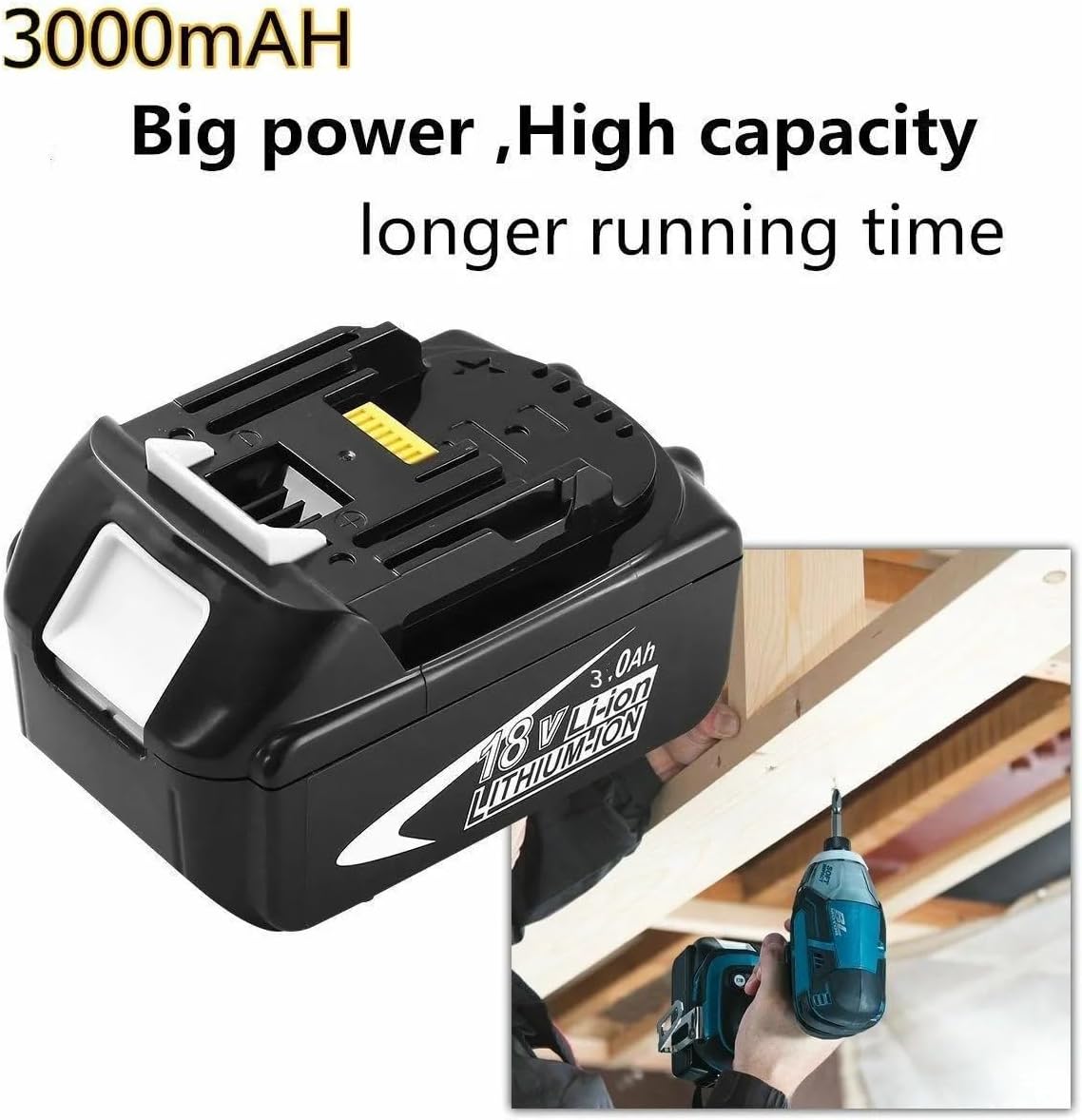 BL1830 For Makita 3.0Ah Battery 18V BL1815 Li - ion Cordless Battery BL1830 BL1850 - Office Catch