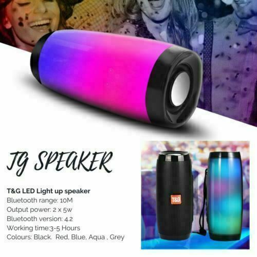 Blue | LED Bluetooth Speaker Music Light Speaker with Radio - Office Catch