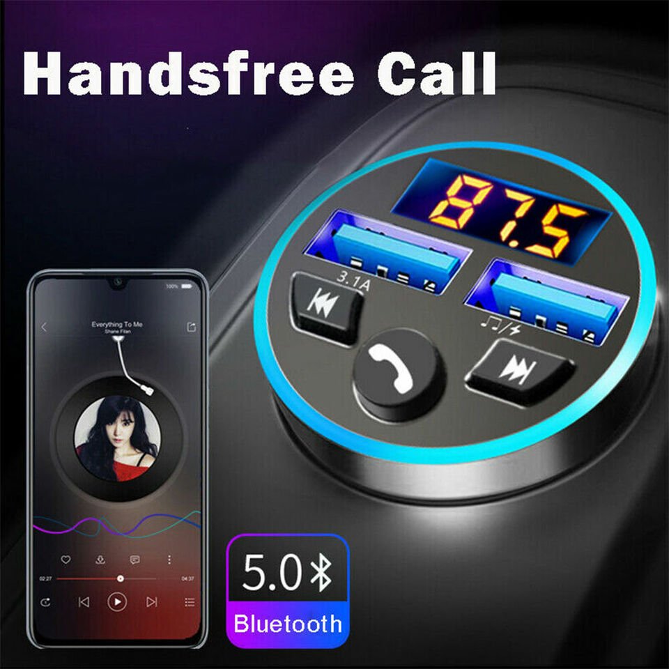 Car Bluetooth FM Transmitter Radio Adapter with Dual USB Charger - Office Catch