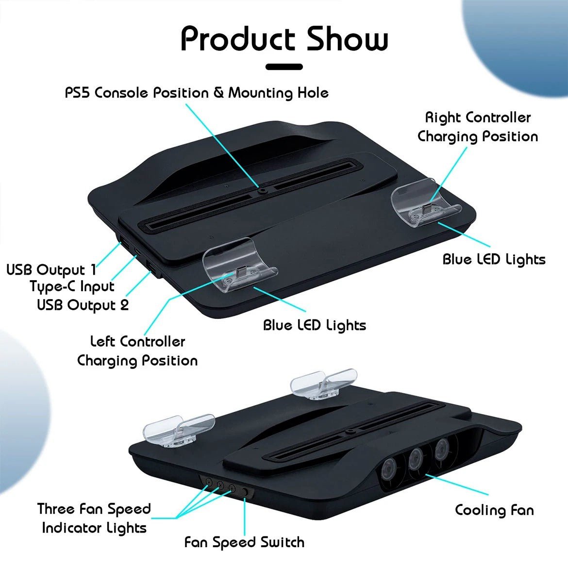 Dobe Multifunctional Cooling Stand with Charging for PS5 Play Station 5 - Office Catch