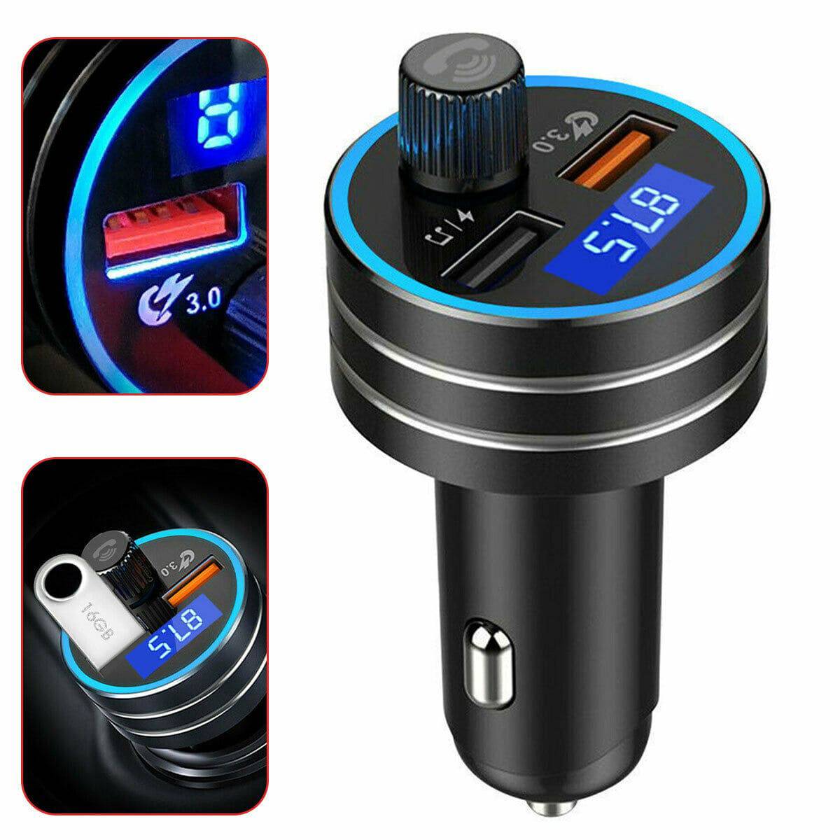 FM Transmitter & Bluetooth Radio Music Player with USB Dual Charger for Car Caravan etc - Office Catch