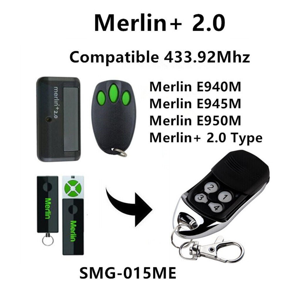 For Merlin+ 2.0 E945M E950M E940M Garage Gate Door Remote Control 433.92mhz - Office Catch