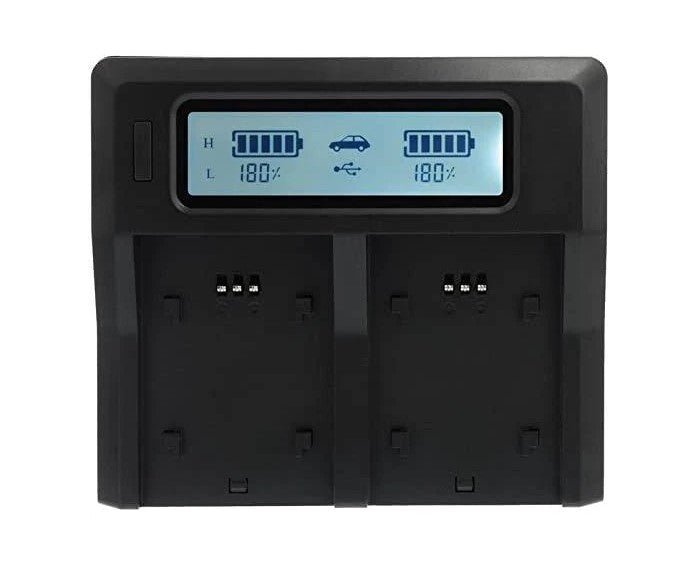 NP - FV70 LED Dual Battery Charger with charging indicator display - Office Catch