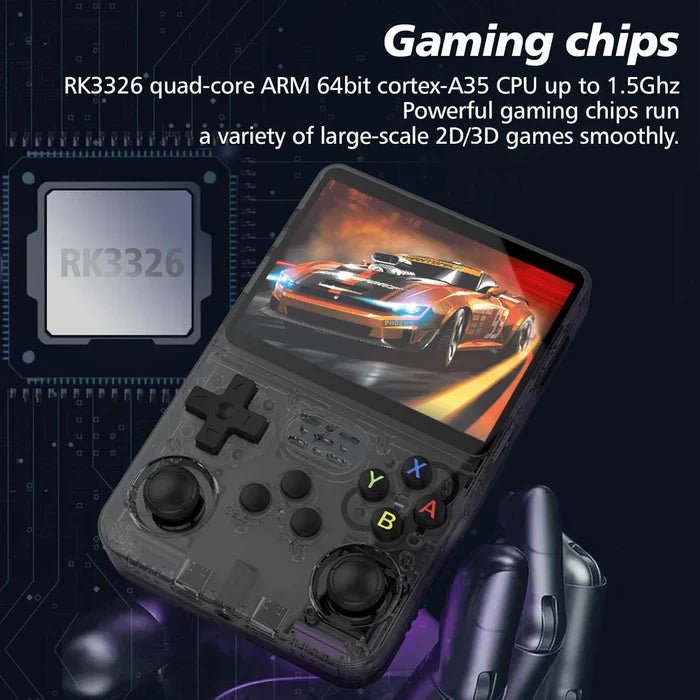 R36S Retro Handheld Console with 3.5" IPS Screen and 64GB of Games - Office Catch