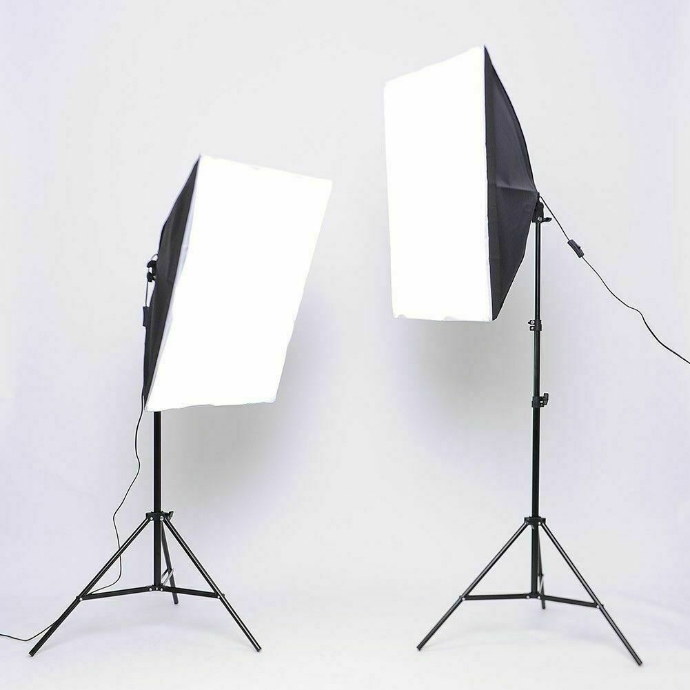 Set of 2 Photography Studio Softbox 135w Stand Soft Box without bulbs - Office Catch