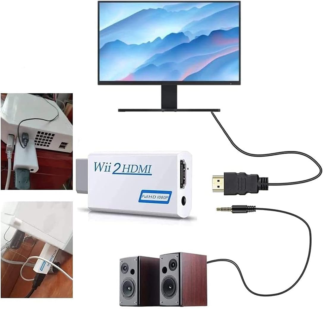 Tavice Adapter compatible for Wii/Wii U to HDMI Converter with HD Audio Video Output - Office Catch