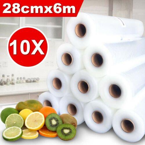 10 Rolls Vacuum Food Sealer Saver Bag Seal Storage Commercial Heat Grade 6MX28cm - Office Catch