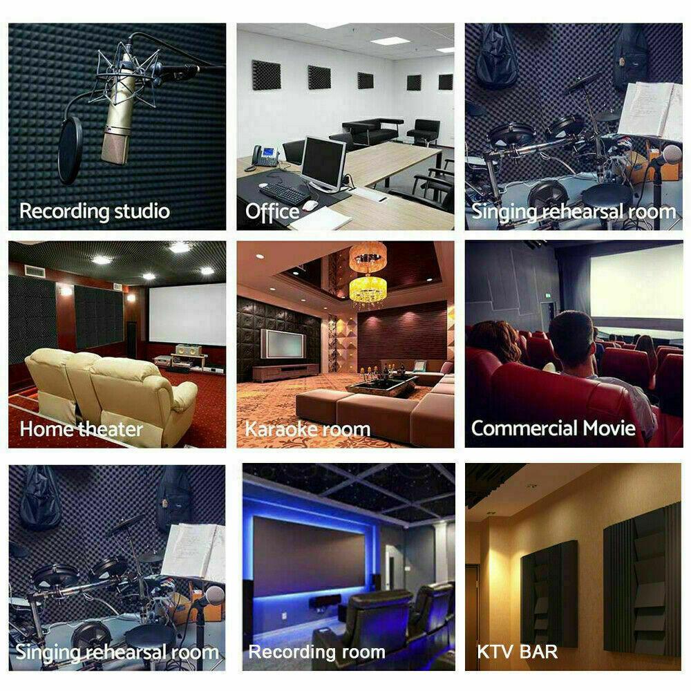 [12 Pack] Studio Acoustic Foam Sound Absorbtion Proofing Panels Tiles Wedge | 30*30*2.5cm - Office Catch