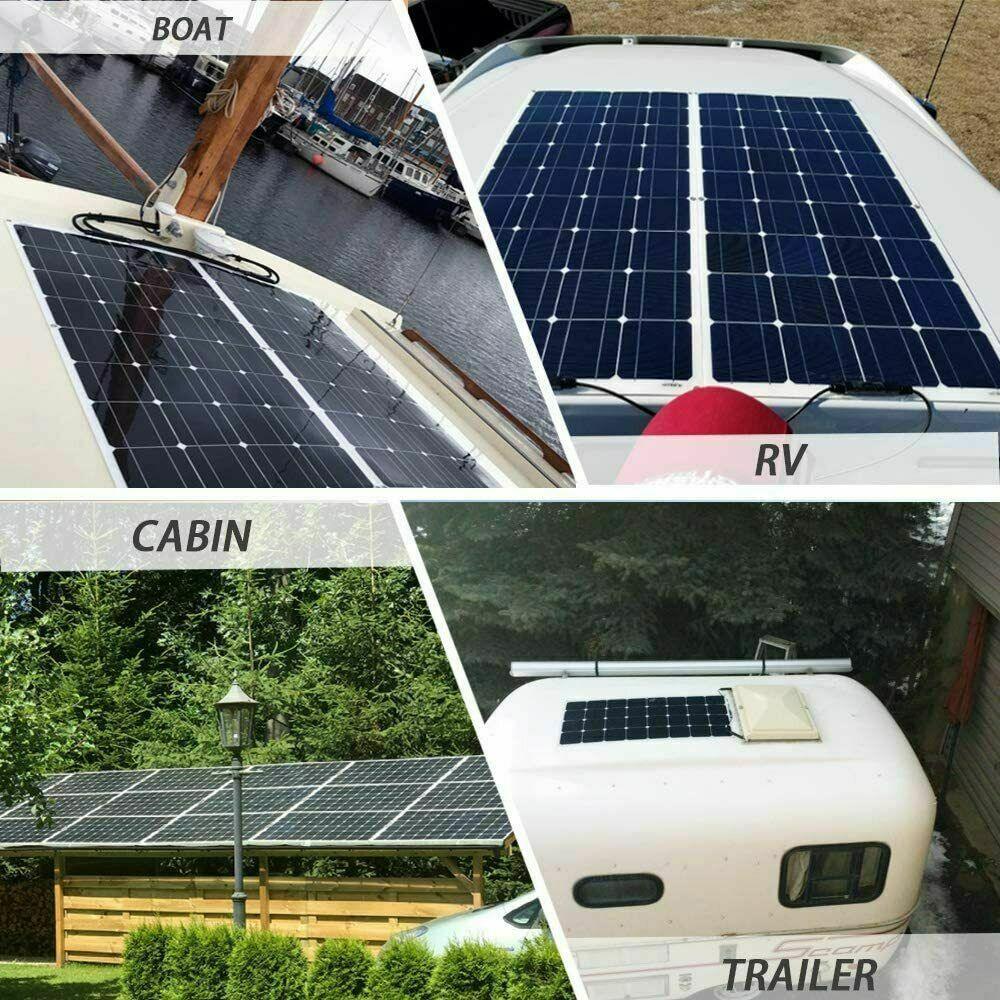 12V 300W Solar Panel Kit Mono Fixed Caravan 20A Controller Charging USB - Office Catch