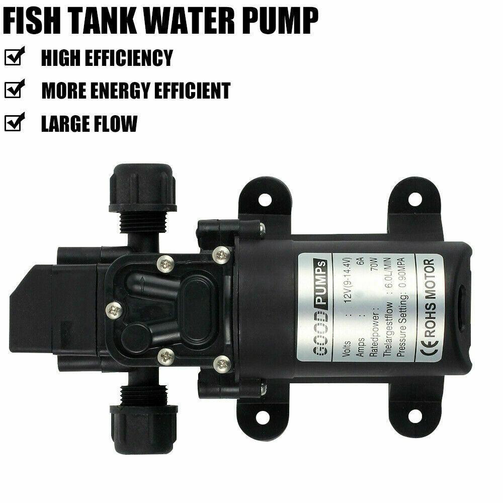 12V Water Pump 6Lpm 70W Self-Priming Caravan Camping Boat 130PSI - Office Catch