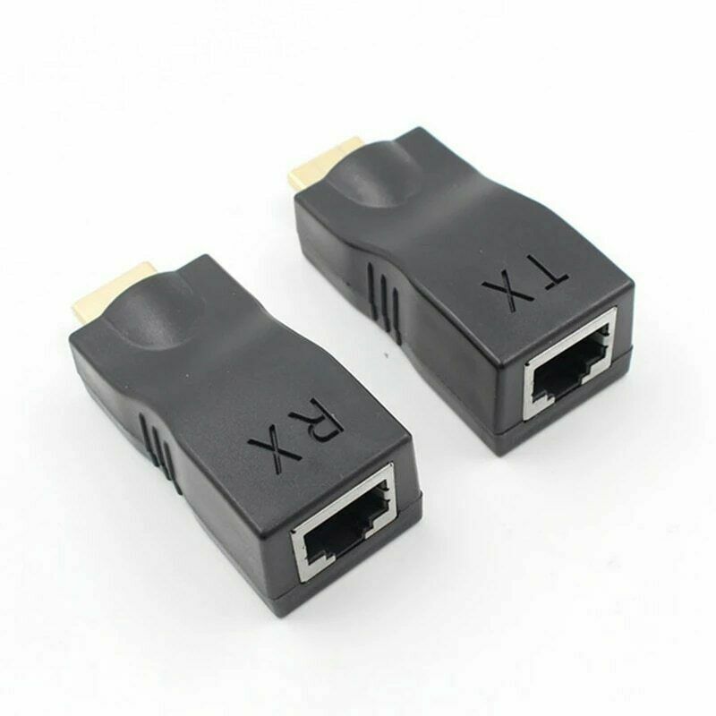 2 Pack 30M HDMI Extender to Dual RJ45 Over Cat 5e/6 Network Ethernet Adapter 1080P AU - Office Catch