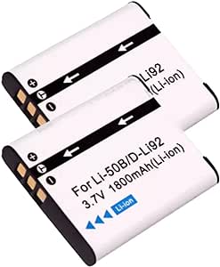 2x LI-50B D-Li92 Battery for Olympus TG-620 TG-630 TG-810 TG-820 TG-835 TG-860 T - Office Catch