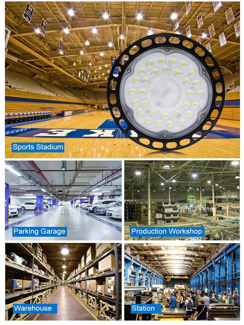 300W LED Factory Warehouse Industrial Lighting - Office Catch