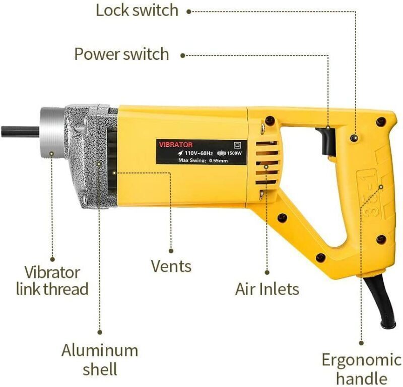 35mm Needle 2m Hose Electric Concrete Vibrator Portable - Office Catch