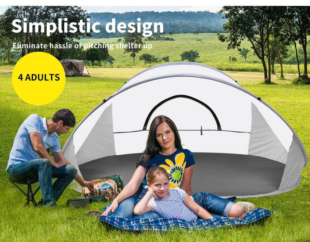 4 Person Tent Pop Up Camping Beach Hiking Tent - Office Catch