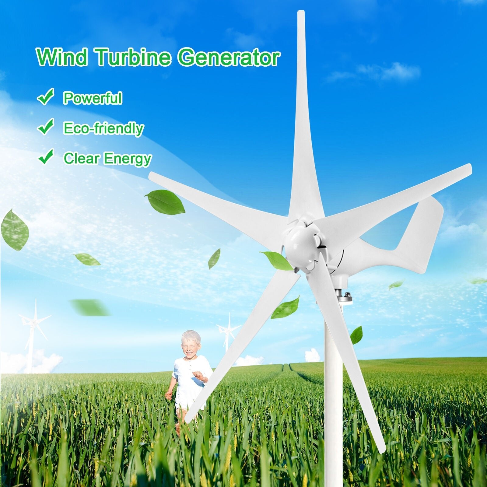 5 Blade Wind Turbine + Charger Controller - Office Catch