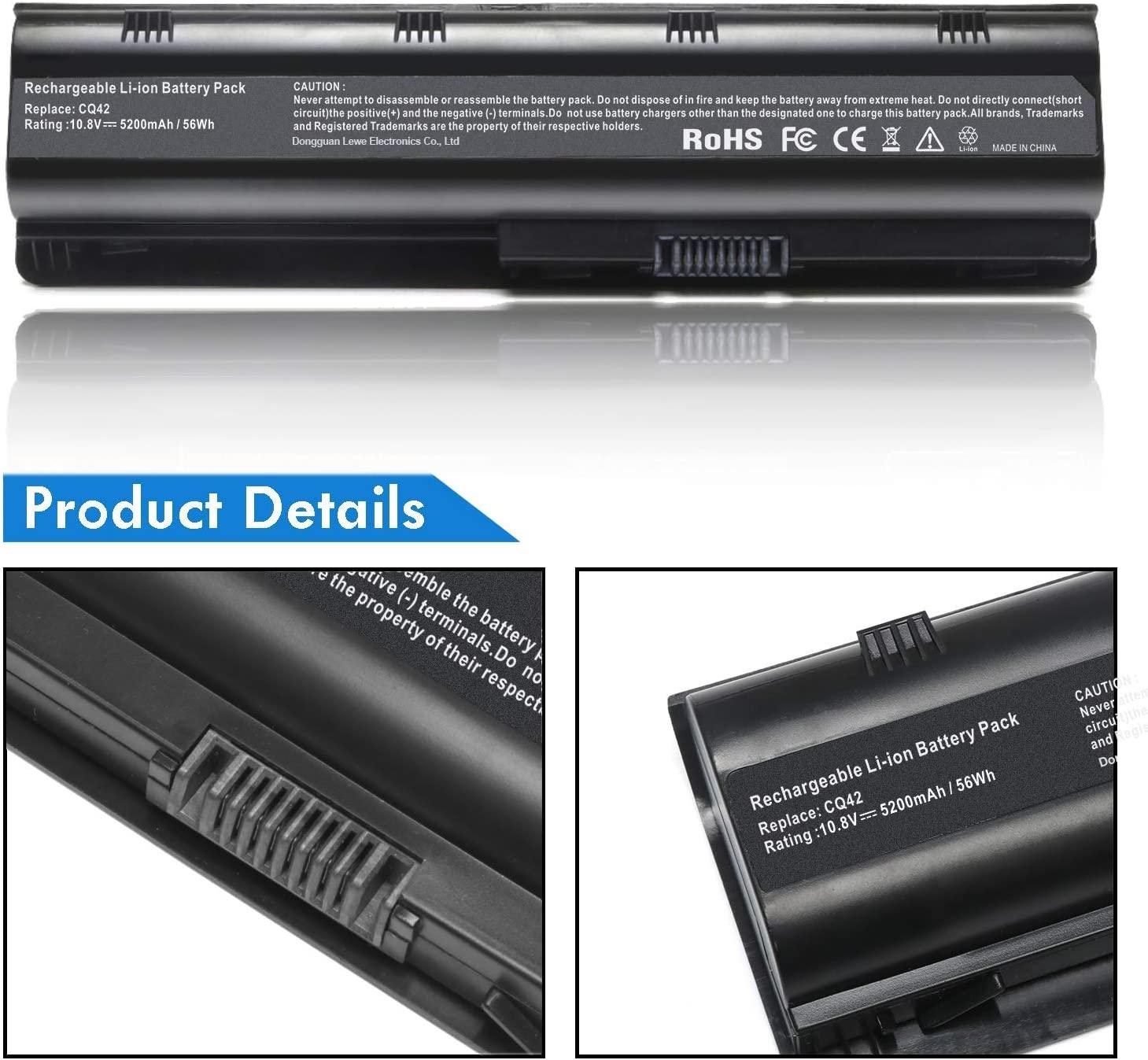 593553-001 5200mAh Notebook Battery for HP Pavilion DM4-1000 DV3-2200 DV5-2000 DV6-3000 DV7-1400 Pavilion G4 G6 G7, Fit for HP COMPAQ Presario CQ32 CQ42 CQ43 CQ56 CQ62 CQ72 - Office Catch