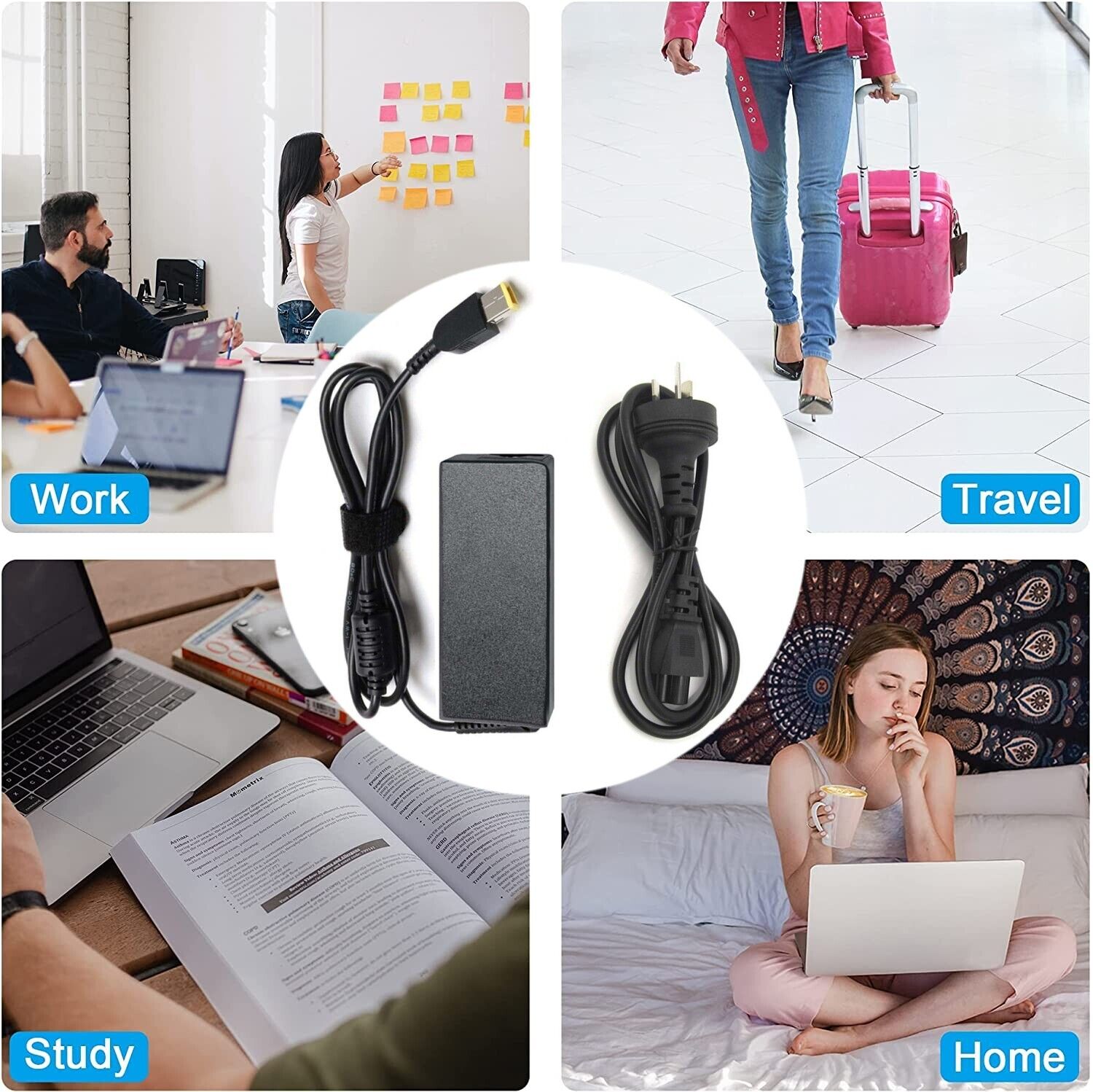 65W Laptop Adapter Charger Power For Lenovo Thinkpad Carbon Chromebook Yoga AU - Office Catch