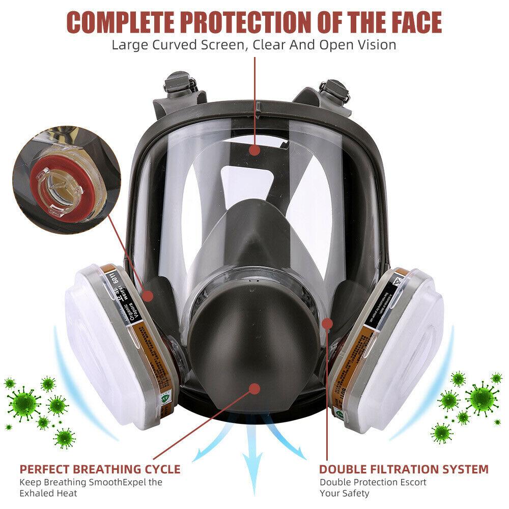 7 in1 6800 Complete Gas Mask Reusable Respirator for Chemical Facepiece - Office Catch