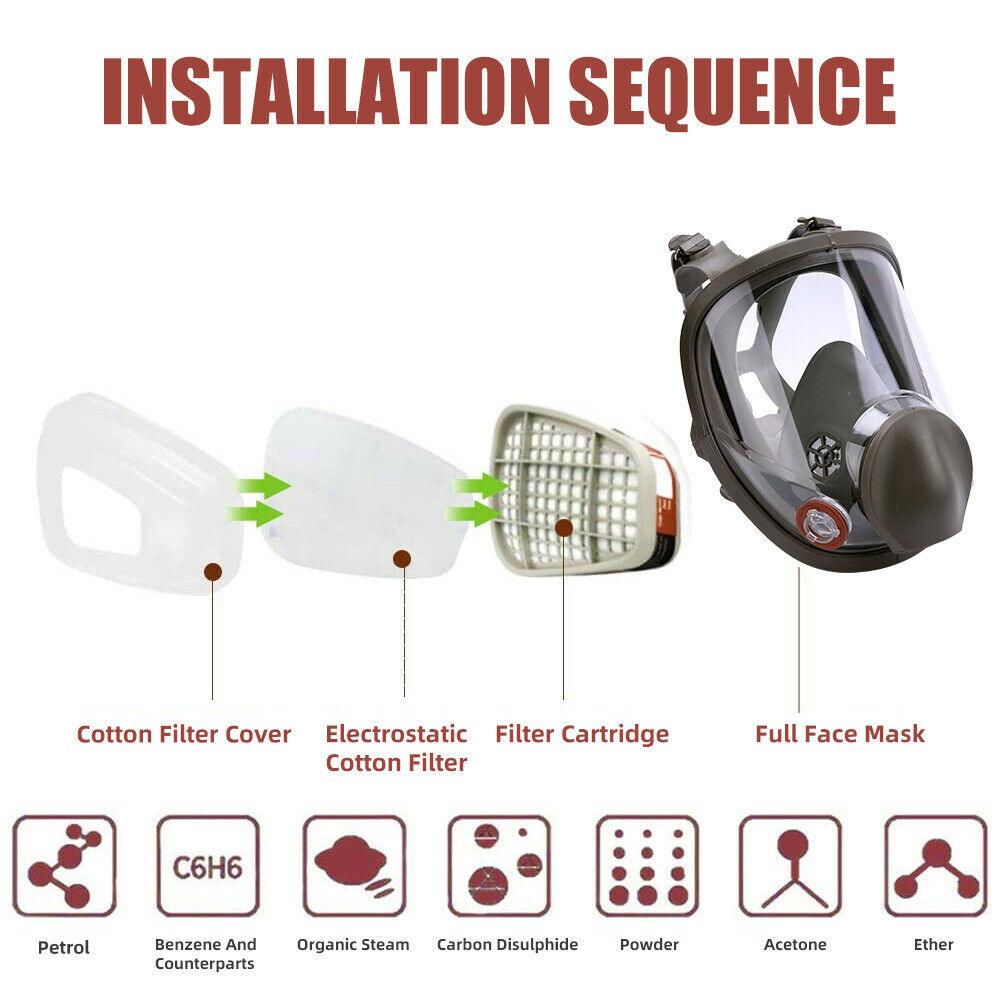 7 in1 6800 Complete Gas Mask Reusable Respirator for Chemical Facepiece - Office Catch