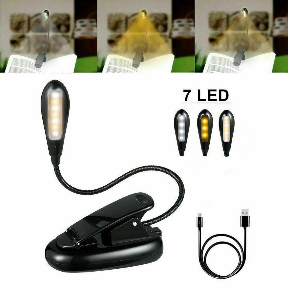 7 LED USB Reading Light USB Bed Reading Lamp Clip On - Office Catch