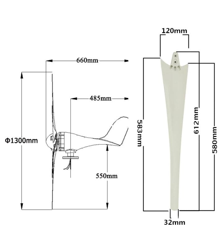 800W 48V Windmill Turbines Generator Small 6 Blade Wind Industrial Equipment - Office Catch