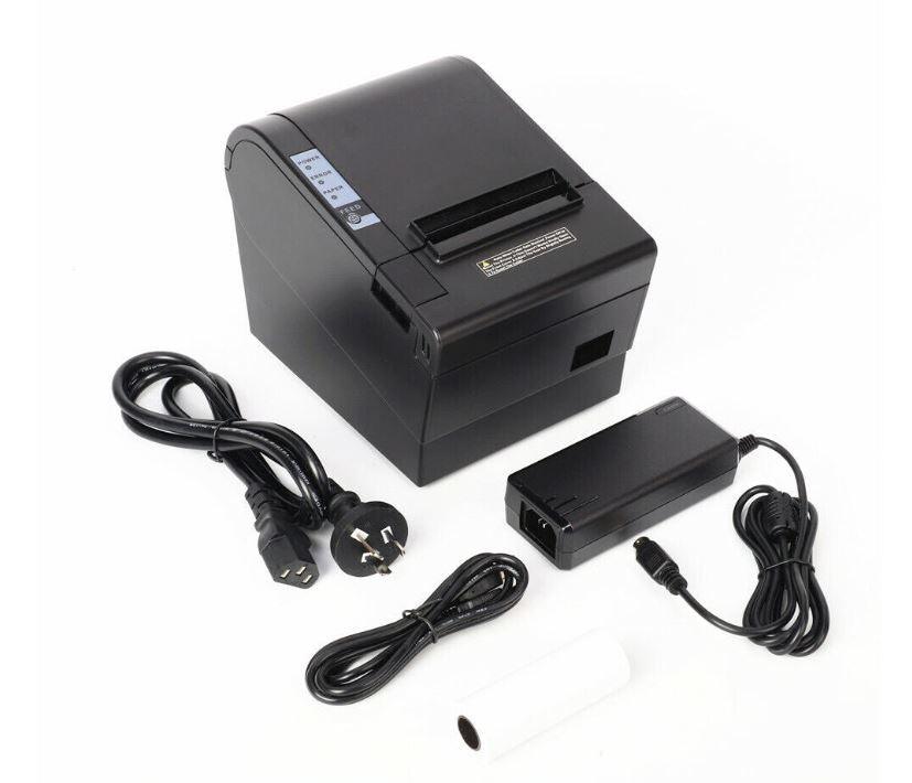 80mm Thermal Receipt Printer Auto Cutter POS Print Clear Printting - Office Catch