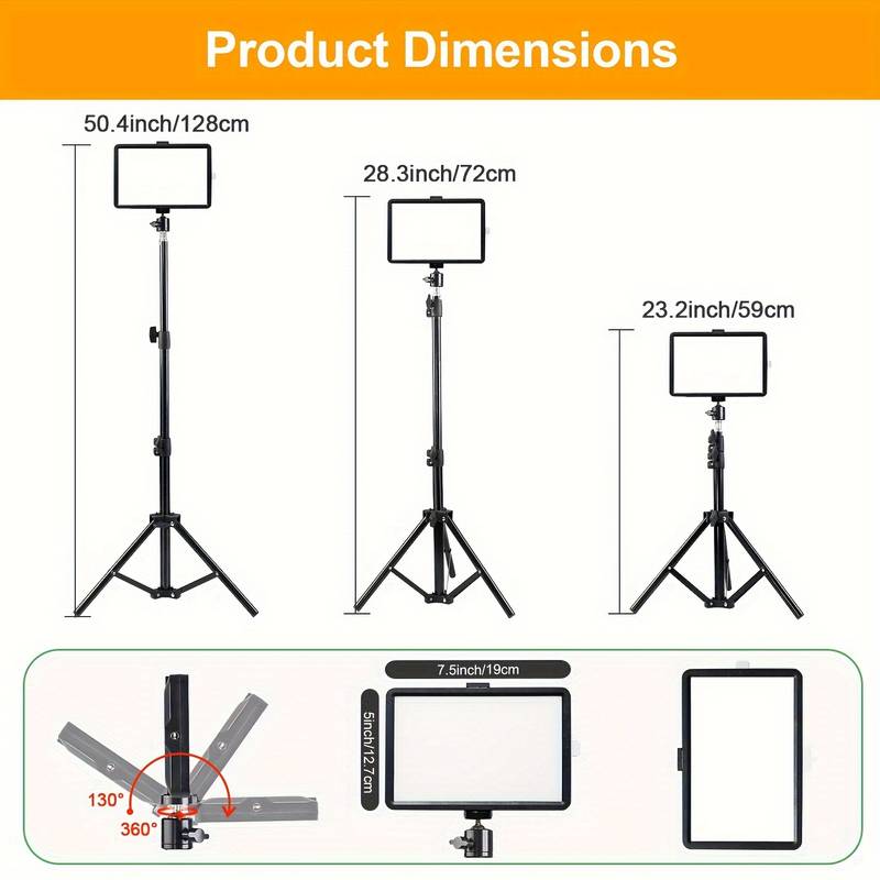 Adjustable Tripod Stand, Color Filters, and Dimmable 5600K USB LED Video Light - Perfect for Tabletop/Low-Angle Shooting, Zoom/Video Conference Lighting, Game Streaming, and YouTube Video Photography - Office Catch