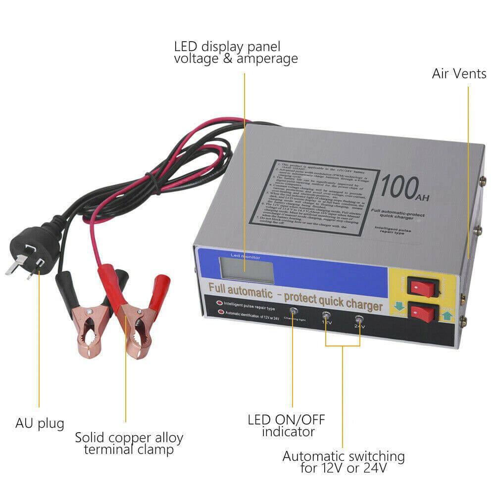 Battery Charger Inverter 12V-240V 140W Car ATV 4WD Boat Caravan Motorcycle 10A - Office Catch