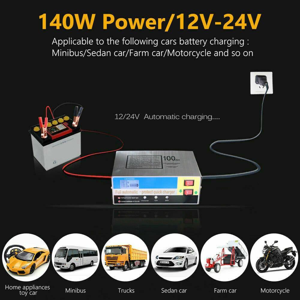 Battery Charger Inverter 12V-240V 140W Car ATV 4WD Boat Caravan Motorcycle 10A - Office Catch