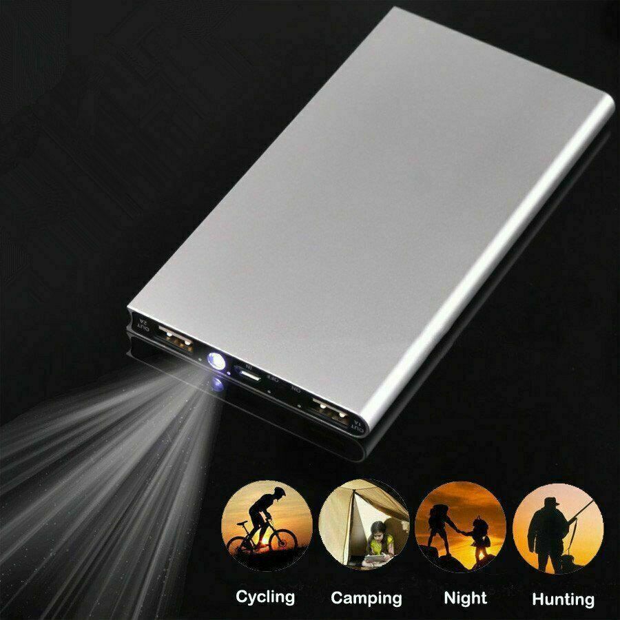 Black | 100000mAh For Mobile Phone Dual USB Portable Battery Charger External Power Bank - Office Catch