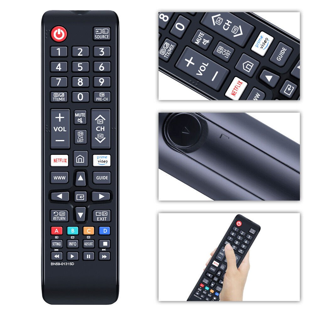 BN59-01315D Universal Remote for Samsung 4K Ultra HD Smart LED TV, Smart TV Remote Control Compatible with All Samsung Remote Control Models, with Netflix Prime Video Buttons, No Setup Required - Office Catch