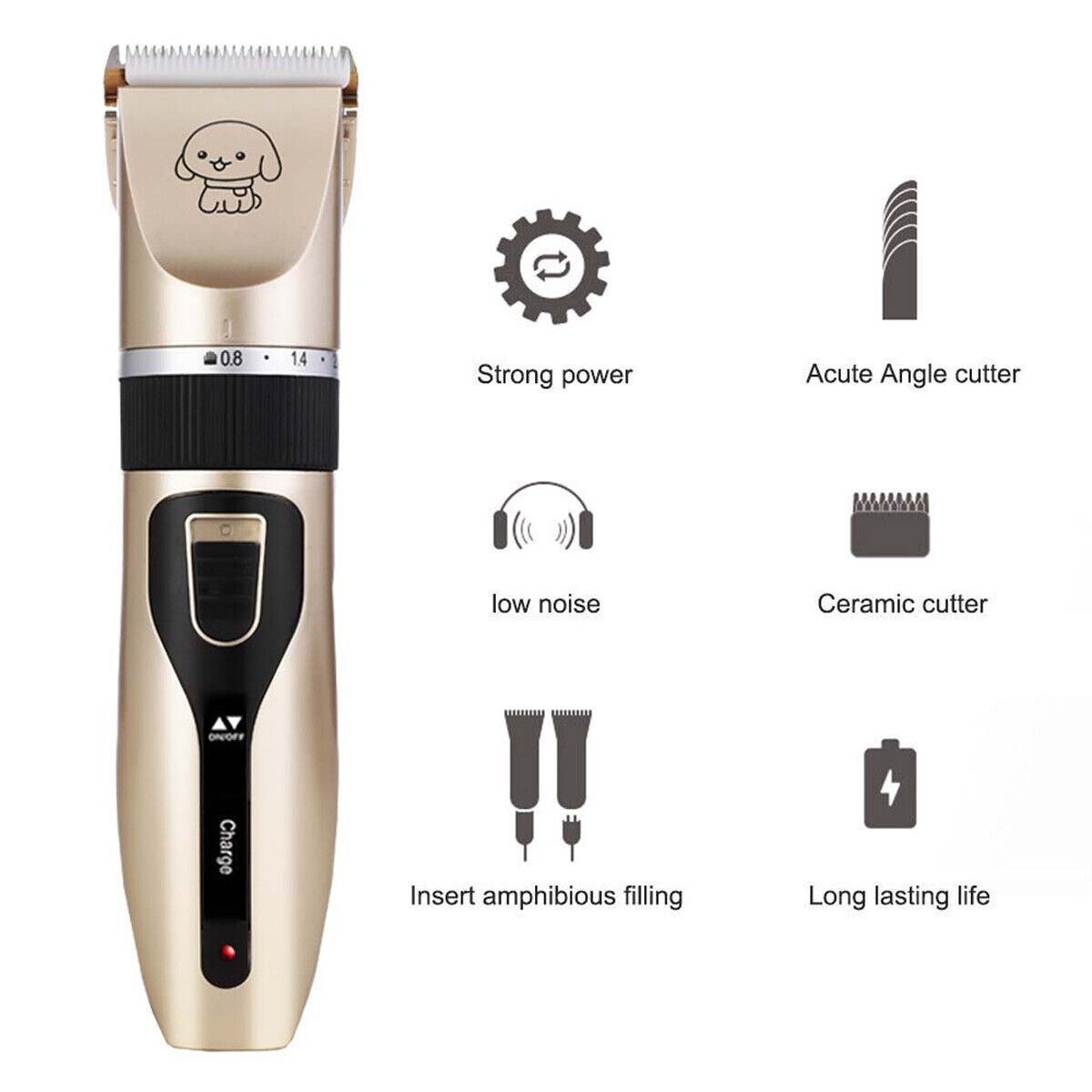 Cat Dog Pet Clippers Hair Electric Clipper Grooming Trimmer Shaver Cordless Set - Office Catch